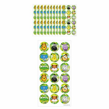 趣味贴纸 – 丛林主题 每张18张贴纸 (10张入)
