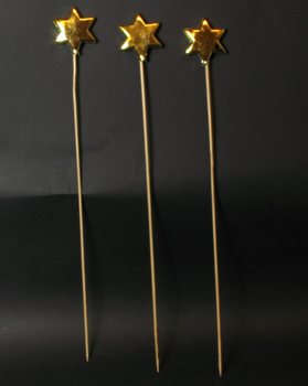 金色圣诞星插枝 (6件装)