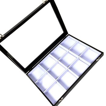 12格带盖白色珠子首饰展示盒