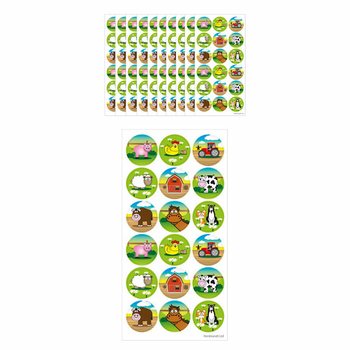 FUN STICKERS - 农场动物贴纸 - 每张18张贴纸 (10张入)