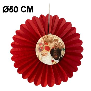 圣尼古拉斯节日装饰折叠纸扇 &Oslash;50 CM - 易折叠 (6个装)
