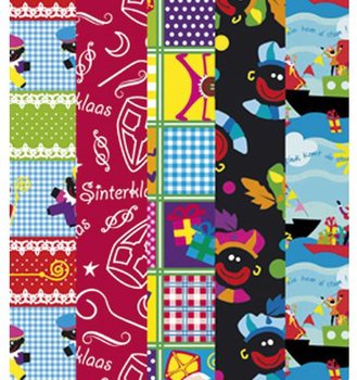 圣尼古拉斯 Sinterklaas 节日礼品包装纸卷 250 x 50 厘米 (5卷装)