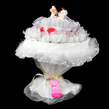 大号小熊婚礼花束