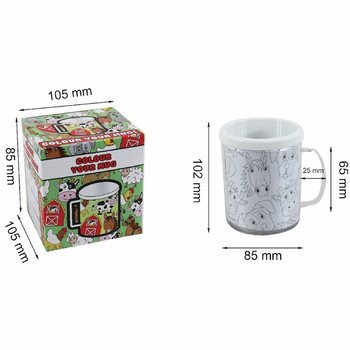 农场动物 - 自选填色水杯（2只装）