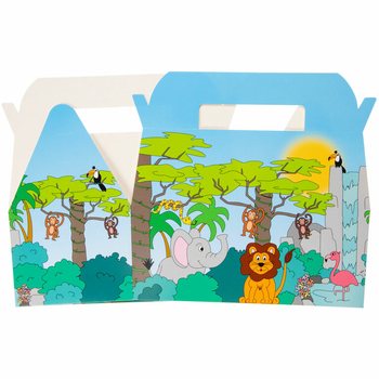 丛林主题儿童套餐盒 - 22.5 x 12 x 9.5 厘米 (24个)
