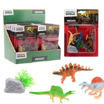 ANIMAL WORLD - 恐龙玩具套装 8 件装 - 展示盒装 (12套)
