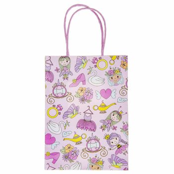 公主主题纸质礼品袋 - 16x9x22 cm (12件装)