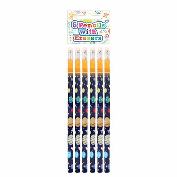 太空主题铅笔橡皮套装 (6件套) - 展示盒 (24套)