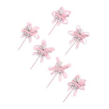 新生儿蛋糕插签 - 粉色婴儿车 (12个装)