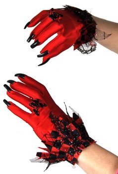女士长指甲恶魔手套 (6双装)