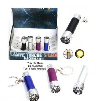 5 LED 迷你手电筒钥匙扣展示装 (24个)