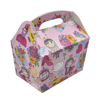 儿童餐盒：公主款 - 尺寸 18.5x12x19 厘米 - 环保食品盒 (24个装)
