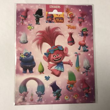 魔发精灵 (Trolls) 大贴纸页, 20x16 厘米 (10张装)