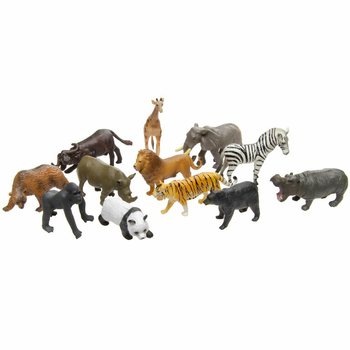 ANIMAL WORLD - 野生动物玩具模型组合 (12件装)
