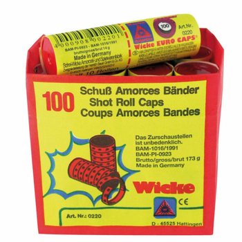 WICKE - 玩具枪用纸质100连发火药卷 - 12卷/包（12盒装）