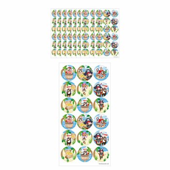 趣味贴纸 - 海盗贴纸 - 每张18张贴纸 (10张入)