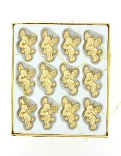 盒装12只金色圣诞天使挂件