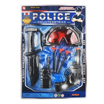 警察玩具套装，含眼镜、吸盘枪等（6件套）
