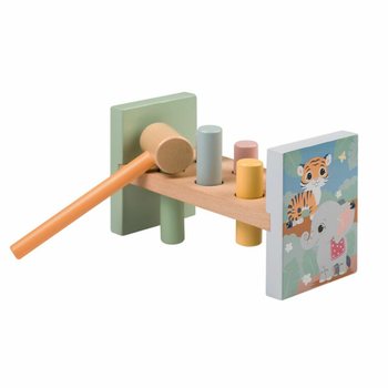 JOUECO - 木制野生动物敲打台 - 适合12个月以上儿童 (1件)