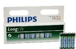 12x 电池 "PHILIPS - SUPER HEAVY DUTY" AA - LONGLIFE (12节泡壳卡装)