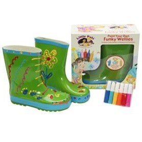 FUNKY WELLIES - DIY手绘雨靴 - 绿色 / 尺码：28