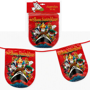 SINTERKLAAS - Welkom Sinterklaas 派对三角旗拉旗 - 长度: 10米 (6件装)